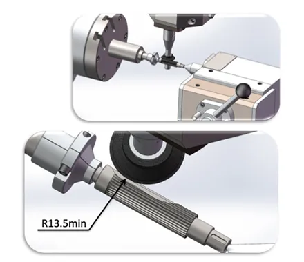 Small external spline grinding function